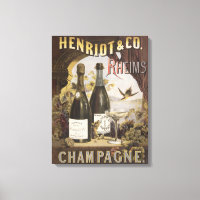 Vintage annons för Henriot & Co. Rheims Champagne