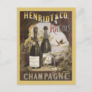 Vintage annons för Henriot & Co. Rheims Champagne Vykort