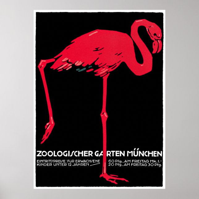Vintage Annons för München Zoo Poster (Framsidan)