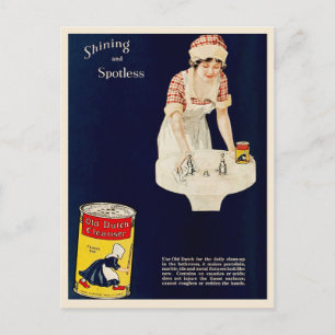 Vintage annons för Old Dutch Cleanser anser Vykort