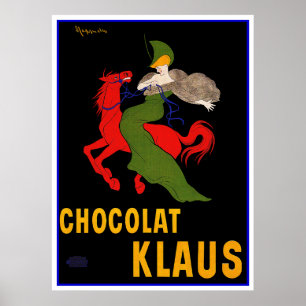 Vintage annons från Cappiello - Chocolat Klaus Poster