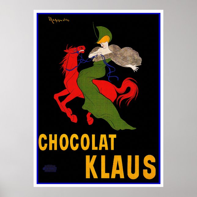 Vintage annons från Cappiello - Chocolat Klaus Poster (Framsidan)