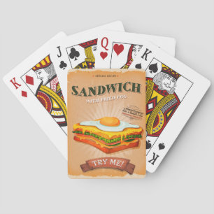 vintage annons Fried Egg Sandwich Casinokort