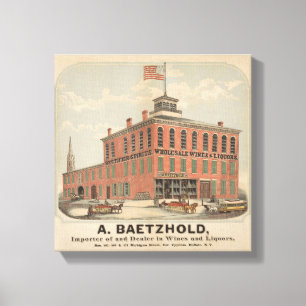 Vintage annons i augusti Baetzhold, Vin & Liquors Canvastryck