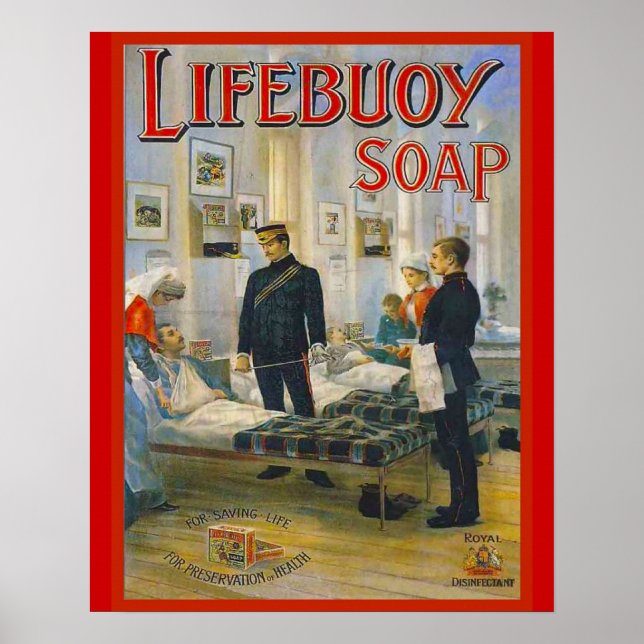 Vintage annons, livbojsoap poster (Framsidan)