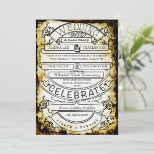 Vintage annons Modern Typografi Bröllop Inbjudningar