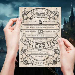 Vintage annons Modern Typografi Bröllop Inbjudningar