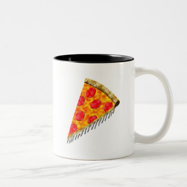 Vintage annons Pizza Slice Två-Tonad Mugg (Höger)