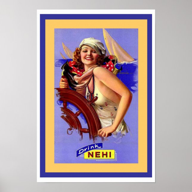 Vintage annons Poster för Nehi Soft Drink (Framsidan)