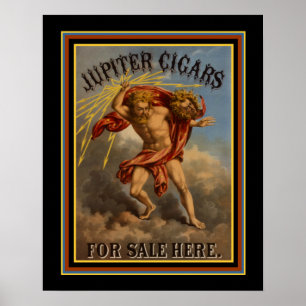 Vintage annons Poster Jupiter Cigars ca 1868 16 x 