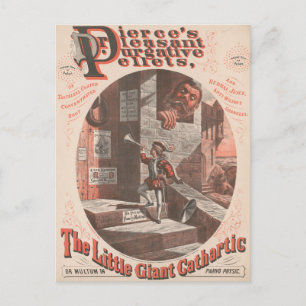 Vintage annons till dr Pierces Purgative Pellets Vykort