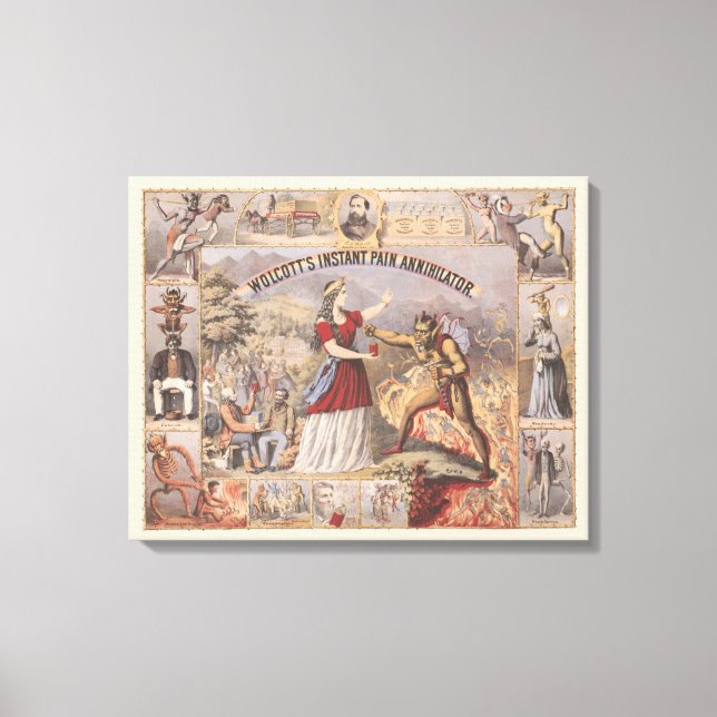 Vintage annons till Wolcotts påbrå annihilator Canvastryck (Framsida)