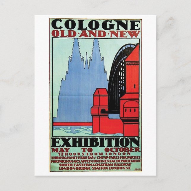 Vintage annonsaffischvykort vykort (Framsida)