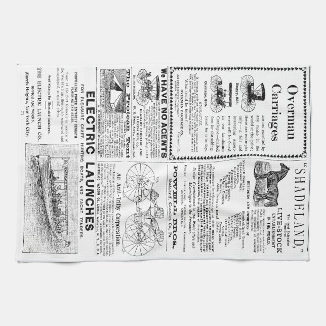 Vintage Annonsering Kökshandduk (Horisontell)