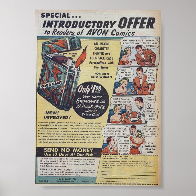 Vintage Annonsering Poster (Framsidan)