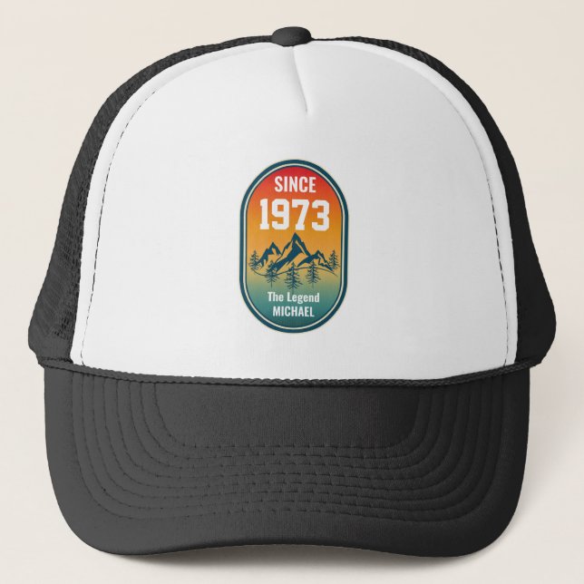 Vintage Anpassad Födelsedag Legenden Mountain Stil Keps (Framsida)