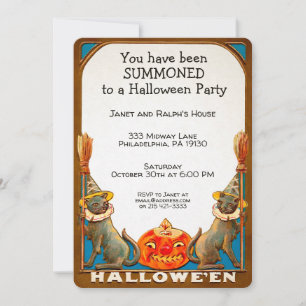 Vintage Anpassade Halloween-inbjudan Inbjudningar