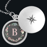 Vintage Anpassningsbar i kartong Monogram Blommigt Berlockhalsband<br><div class="desc">Utformning av ömtålig och söt blommigt.</div>