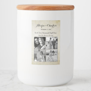 Vintage Anpassningsbar Photo Collage Bröllop Mat Etikett