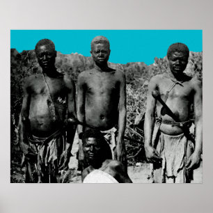 Vintage Ansikte Afrika Watercolor Black and White Poster