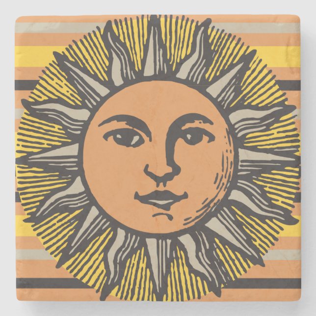 Vintage ansikte stenunderlägg (Framsidan)