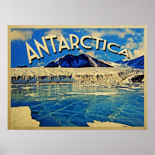 Vintage Antarctica South Pole Poster (Framsidan)
