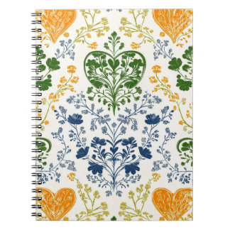 Vintage anteckningsbok med blomsterdekor