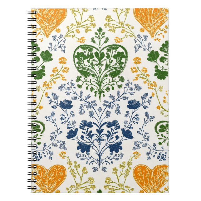 Vintage anteckningsbok med blomsterdekor (Framsidan)