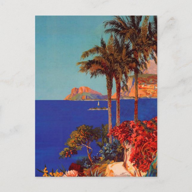 Vintage Antibes Cote D'Azur liggande vykort (Framsida)