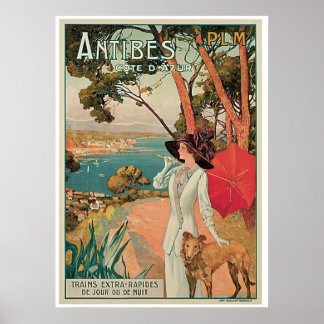 Vintage Antibes Cote d'Azur Poster