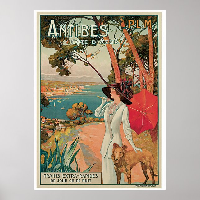 Vintage Antibes Cote d'Azur Poster (Framsidan)