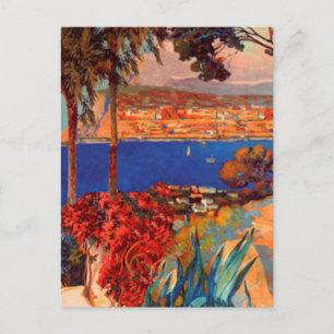 Vintage Antibes Cote D'Azur Travel Vykort