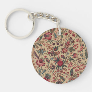 Vintage Antik Broderad Blommig Inredning