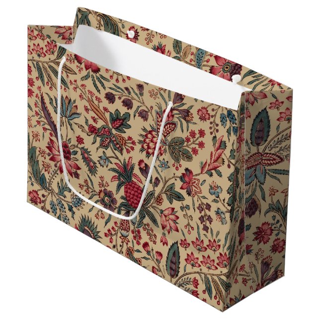 Vintage Antik Broderi Blommig Inredning (Framsidan Vinklad)