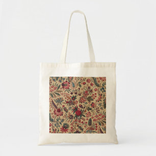 Vintage Antik Broderi Blommig Inredning Tygkasse