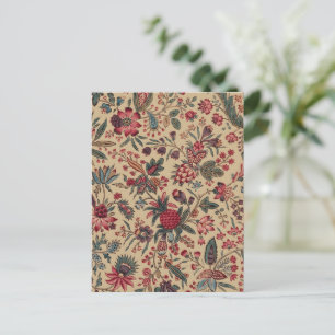 Vintage Antik Broderi Blommig Inredning Vykort