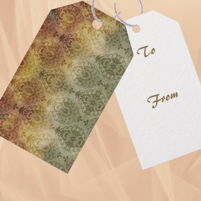 Vintage Antik Damask Alla Tillfällen  Presentetikett (Elegant gift tags. You can personalize the text!)