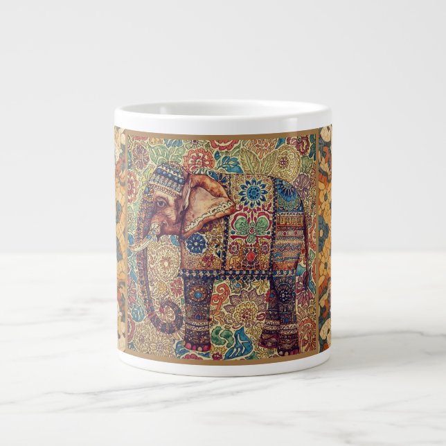 Vintage, Antik Elefant, Motiv Konst Jumbo Mugg (Framsidan)