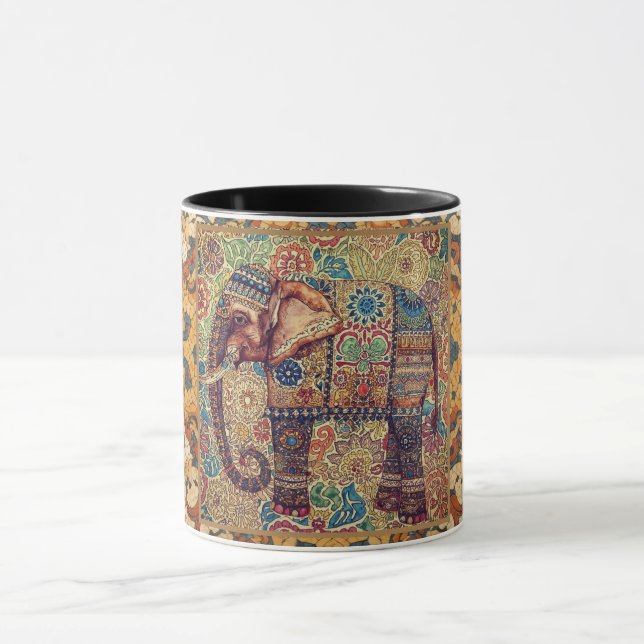 Vintage, Antik Elefant, Motiv Konst Mugg (Center)