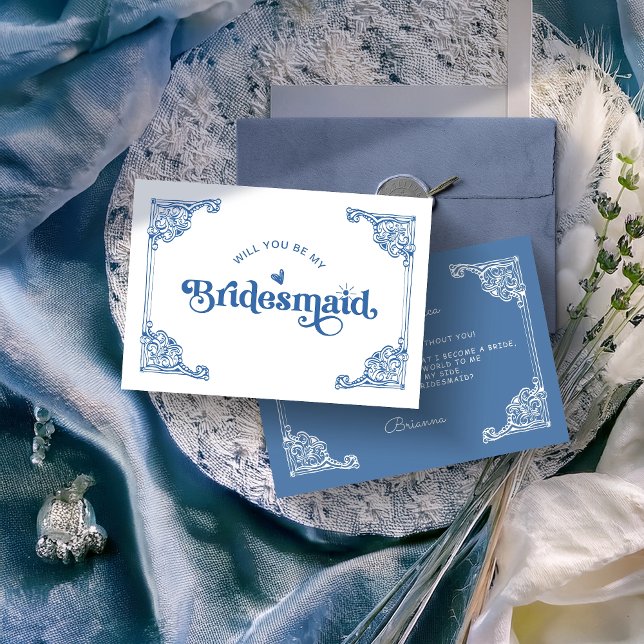 Vintage Antik Ram Brudtjänst Förslags Kort (Skapare uppladdad)