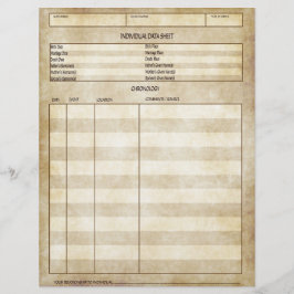 Vintage-antik utseende Individuellt datablad Reklamblad