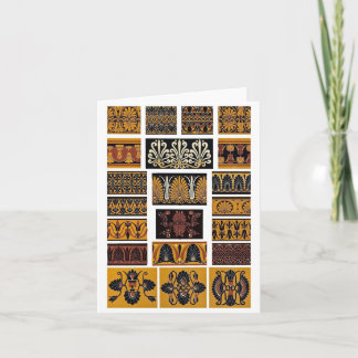 Vintage antika grekiska ornamenter 1868 Illustrati Anteckningskort