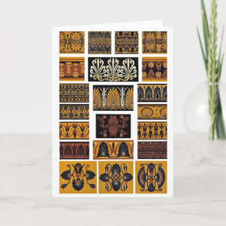 Vintage antika grekiska ornamenter 1868 Illustrati Kort