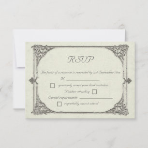 Vintage/antika kort för svar för ramstilOSA