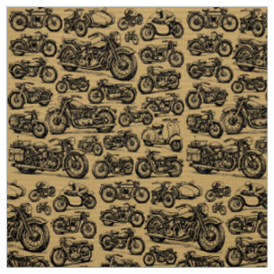 Vintage & Antika Motorcykelmönster Tyg