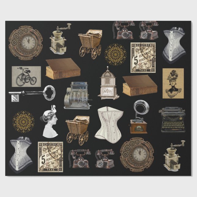 Vintage, antika och klassiska presentpapper (Platt)