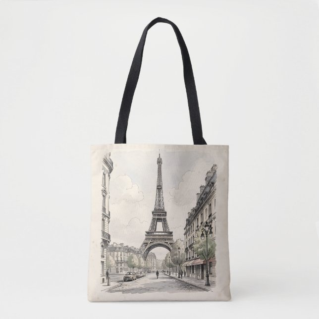 Vintage antika resillustration av Paris Tygkasse (Framsida)