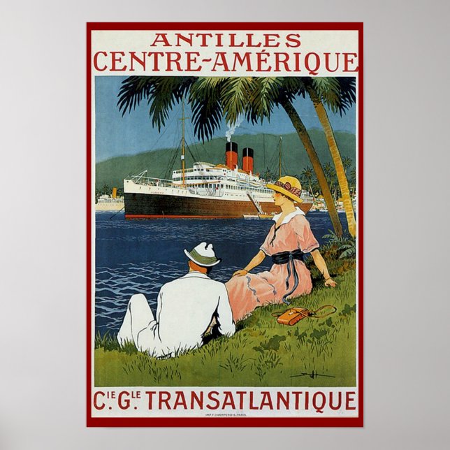 Vintage Antilles Travel Advertisement Poster (Framsidan)