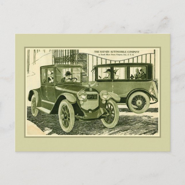 Vintage antique 1918 Haynes automobile ad Vykort (Framsida)