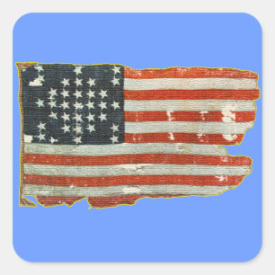 Vintage Antique American Flagga Stickers Fyrkantigt Klistermärke